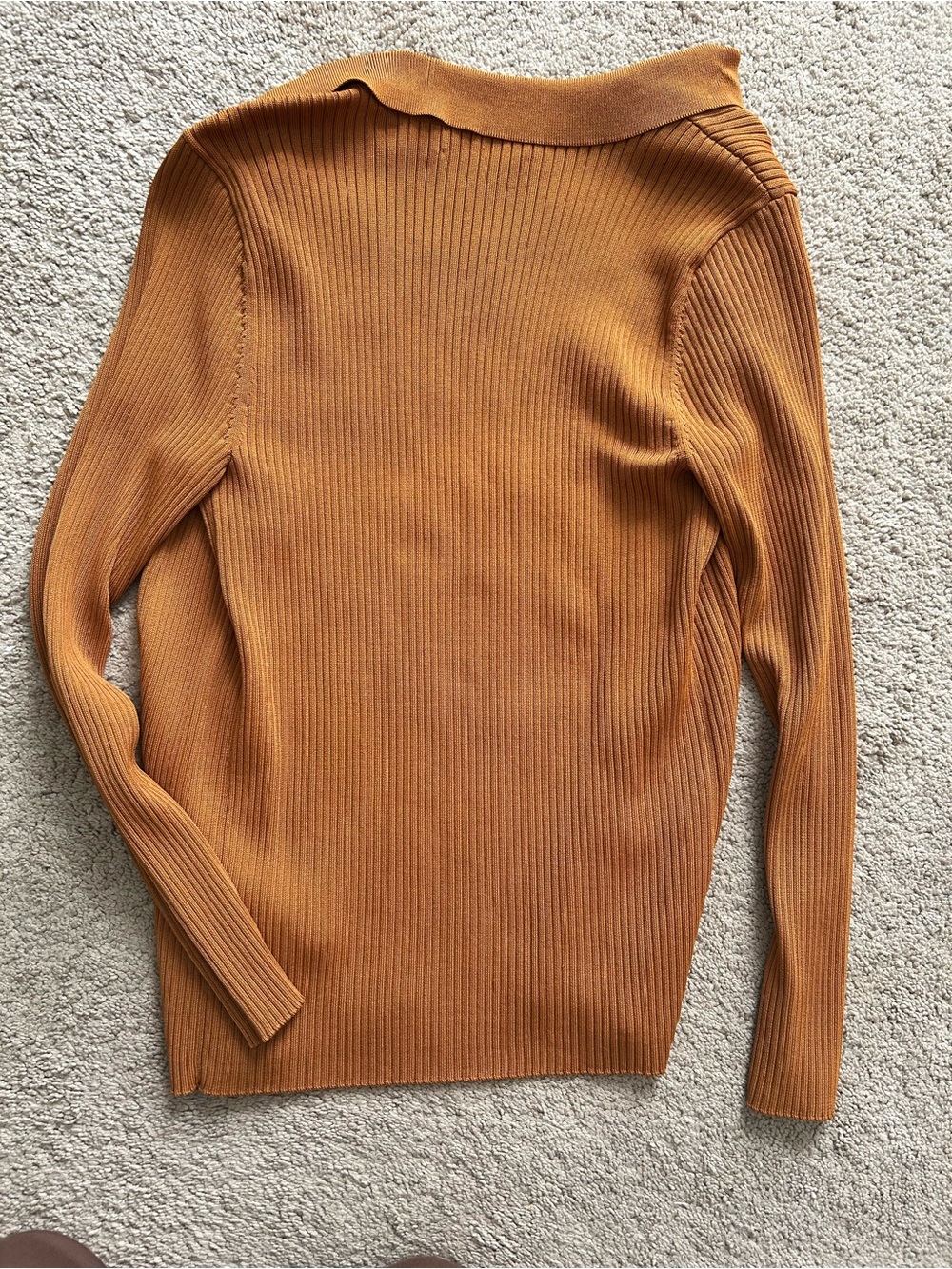 Lauren Ralph Lauren Women's Ribbed Button-Front Cardigan in Dark Mustard S - Picture 5 of 6